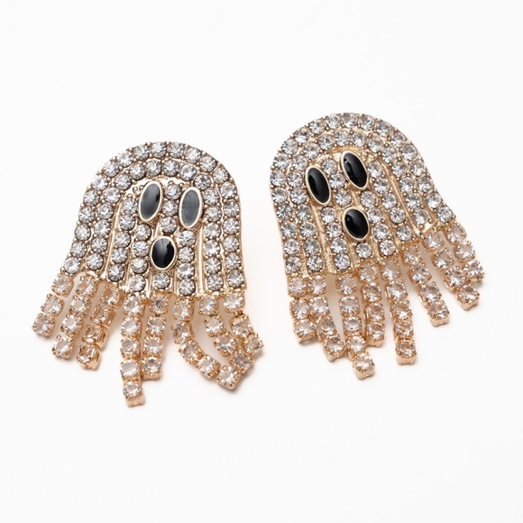 nolashimmer Jewelry - Halloween Rhinestone Ghost Earrings.